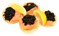 Черная, красная икра на белом фоне (black and red caviar) DRu1VxQB